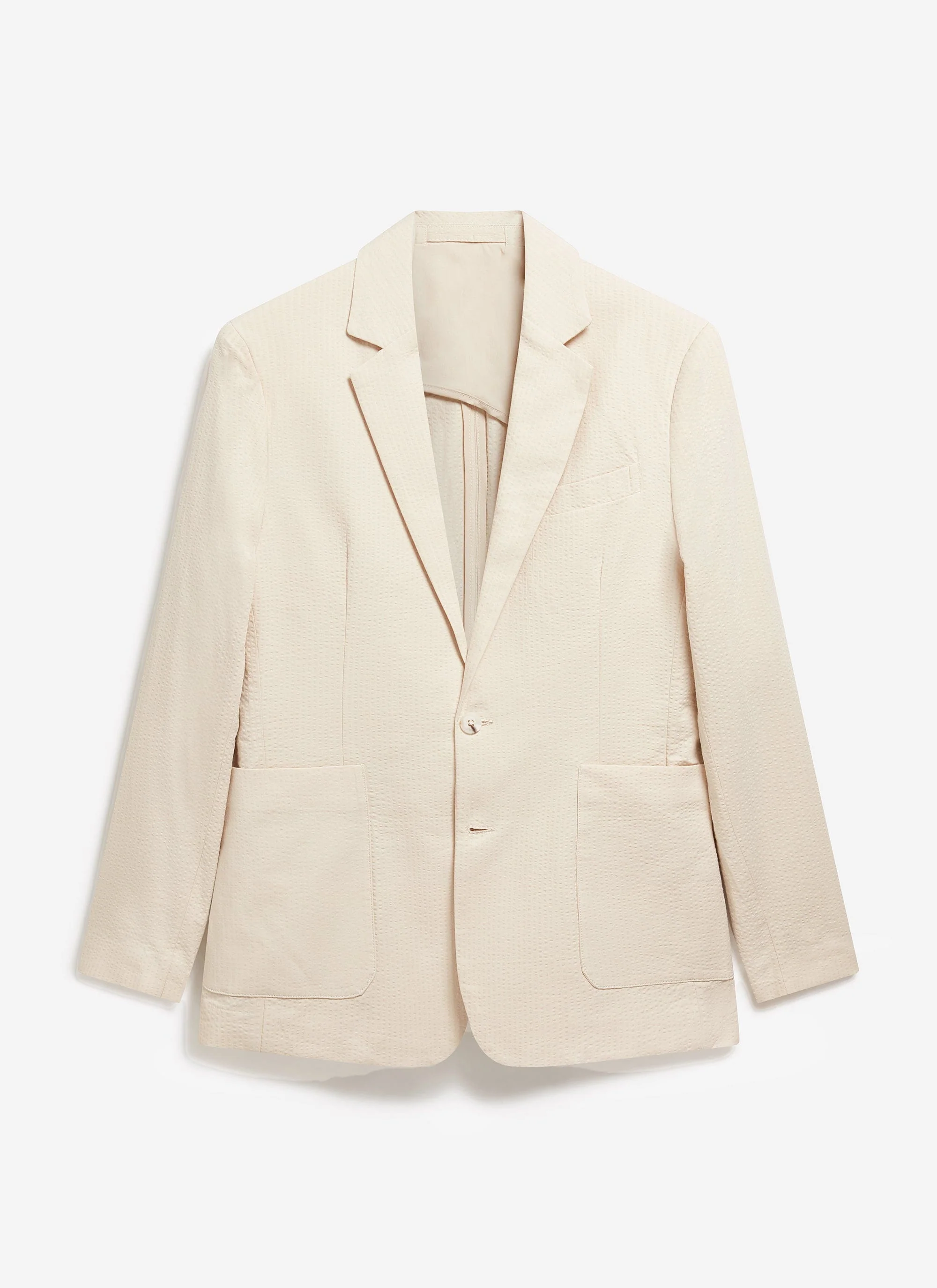 Tailored Seersucker Blazer | Cream - Image 2