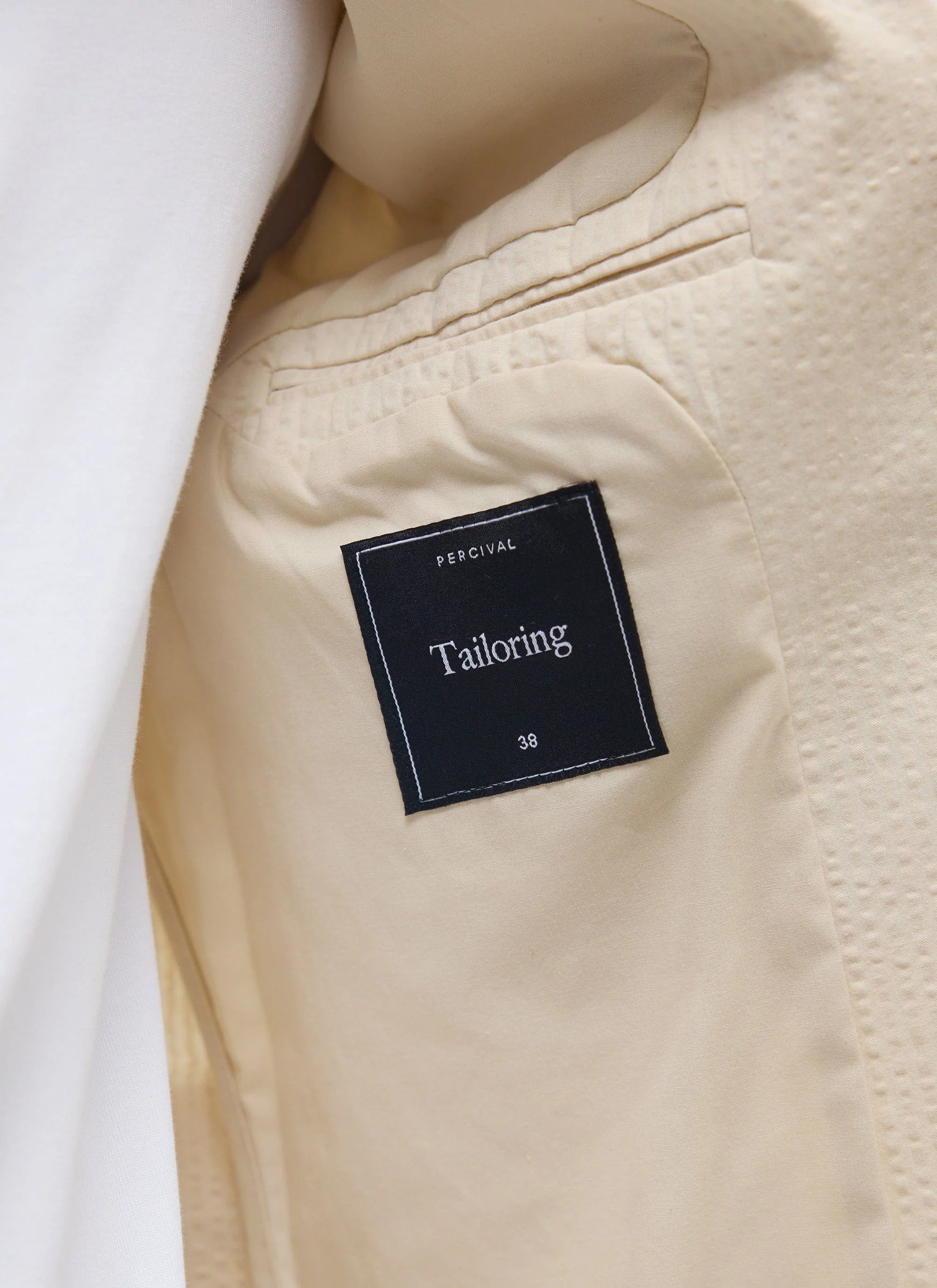 Tailored Seersucker Blazer | Cream - Image 6