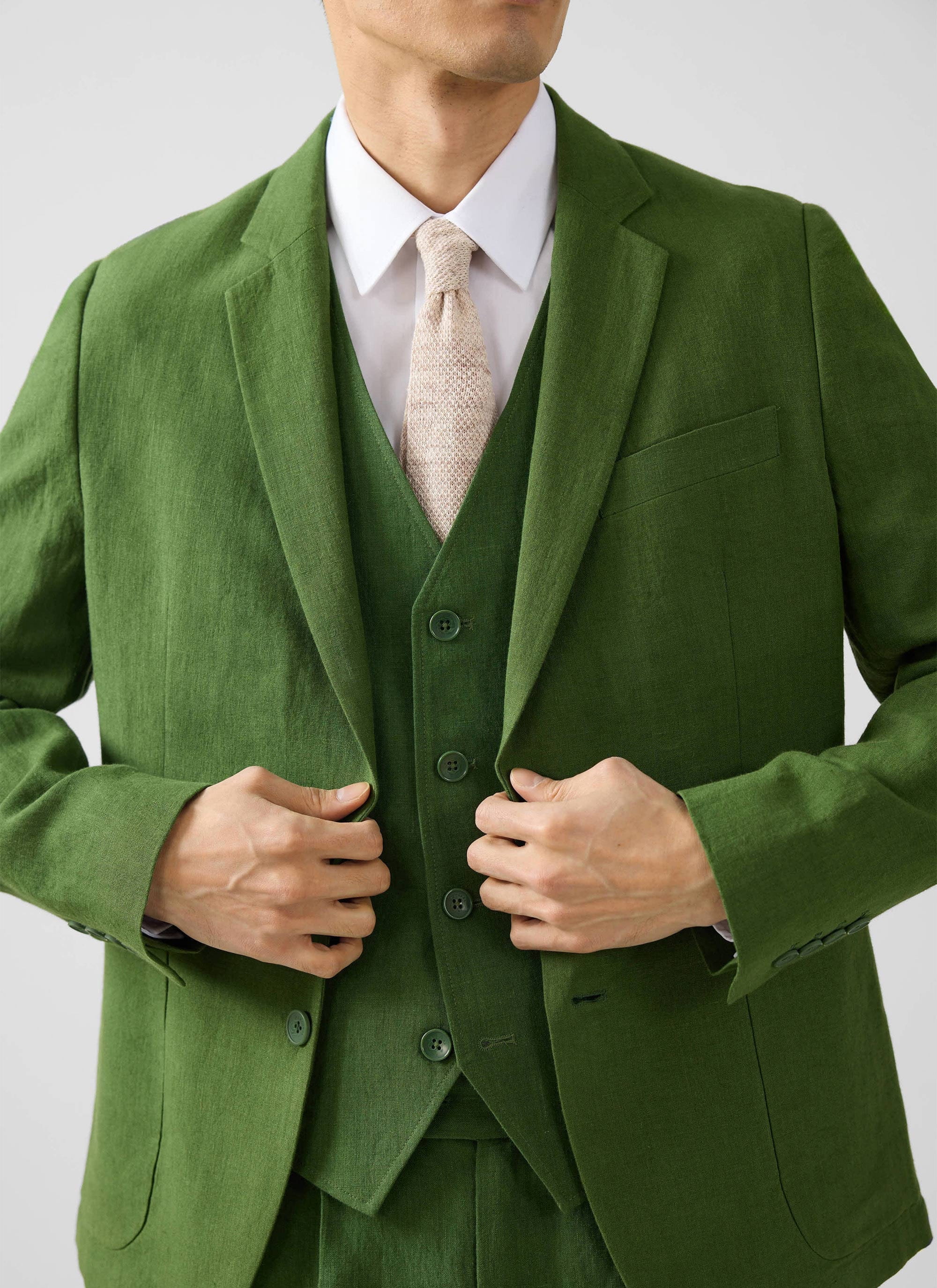 Waistcoat | Linen | Forest - Image 5