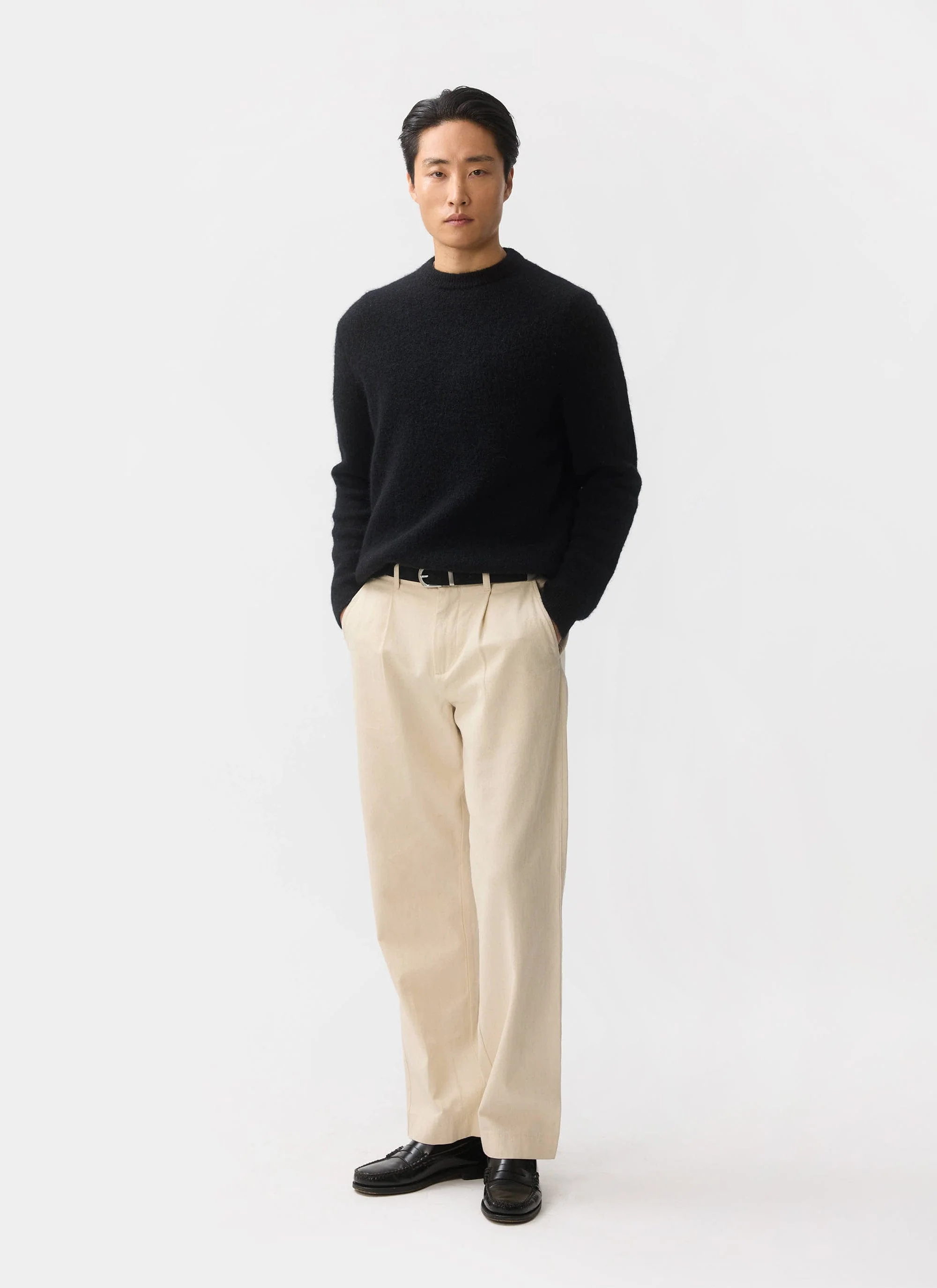 White Glove Crew Neck Jumper | Mohair | Black - Image 6